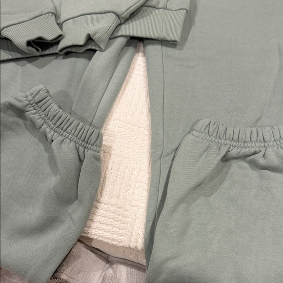 ALO Yoga Sage Green Lounge Sweatshirt & Joggers Set - Picture 6 of 6